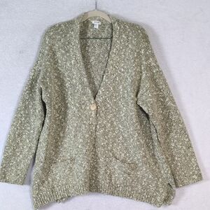 Pure Jill Women's Green Knit‎ Grandmacore Cardigan Sweater Size XL